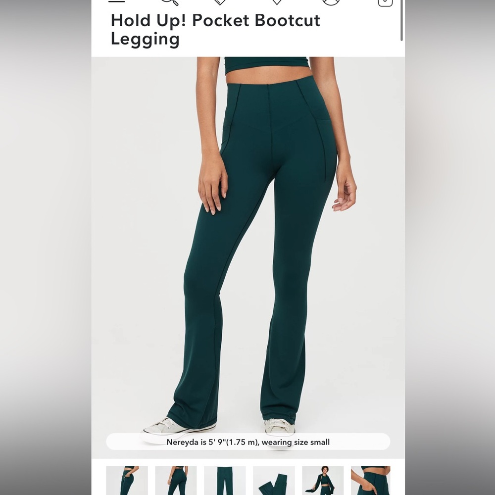Forest Green Aerie Hold Up bootcut leggings